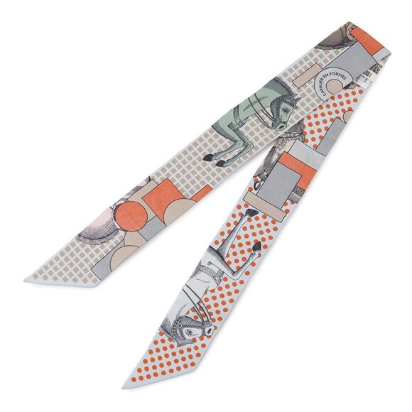 HERMES Twilly Cavalier en Form Silk HERMES Fall/Winter 2024 Silk100% Blue - Picture 2 of 4